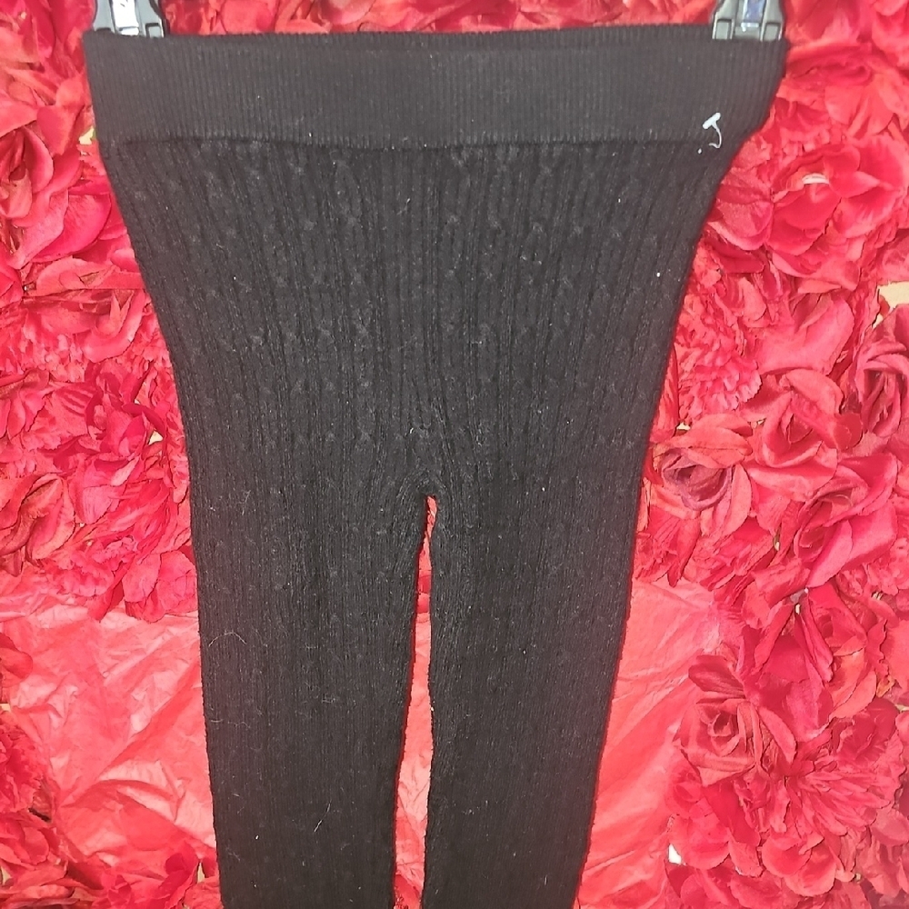 Cherokee Girls Black Sweater Footless Leggings Size 10/12